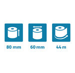 Bobine Pour Balance 80x60mm - 44m - 1 Pli Thermique 52g/m2 - Safe Contact. - X 30 - Exacompta