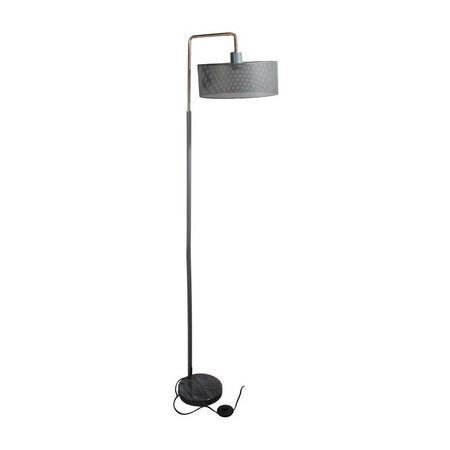 Lampadaire en métal perforé socle marbré