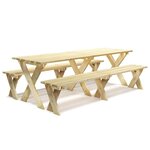 vidaXL Mobilier de salle à manger de jardin 3 Pièces Bois de pin imprégné