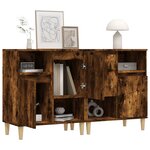 vidaXL Buffets 2 Pièces chêne fumé 60x35x70 cm bois d'ingénierie