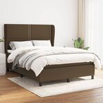 vidaXL Lit à sommier tapissier avec matelas Marron foncé 140x190 cm