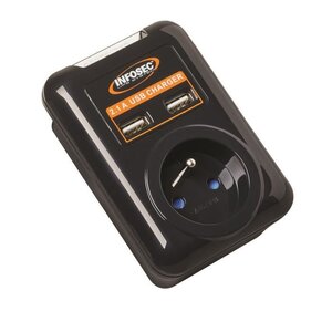 INFOSEC Parasurtenseur S1 USB NEO - 1 Prise FR + 2 ports USB