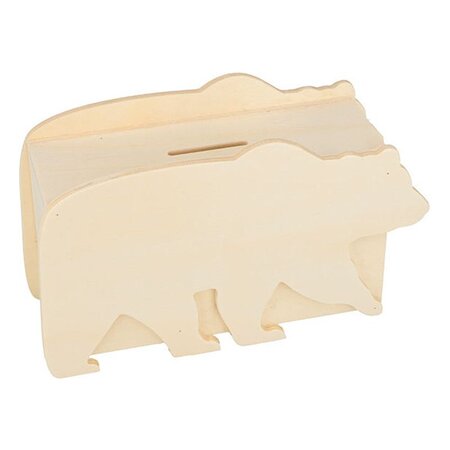 Tirelire en bois Ours 17 x 10 cm