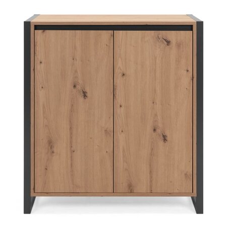 Finori Commode Denver 1 Chêne artisanal et gris anthracite