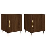 vidaXL Tables de chevet 2Pièces chêne marron 40x40x50cm bois d'ingénierie
