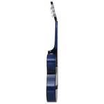 vidaXL Guitare découpée classique occidentale 6 cordes Bleu ombré 38"