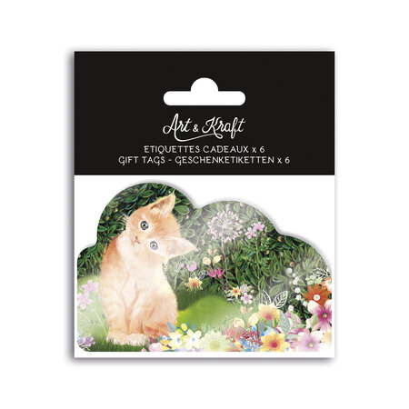 Sachet de 6 étiquettes - motifs chats