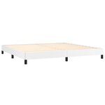 vidaXL Lit à sommier tapissier avec matelas Blanc 200x200cm Similicuir