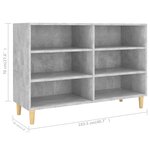 vidaXL Buffet Gris béton 103 5x35x70 cm Aggloméré