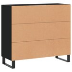 vidaXL Buffet noir 90x34x80 cm bois d'ingénierie