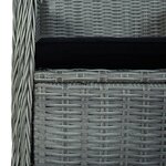 vidaXL Salon de jardin 3 Pièces avec coussins Résine tressée Gris clair