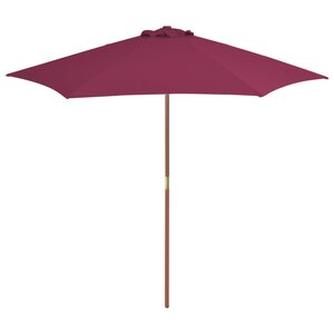 vidaXL Parasol avec mât en bois 270 cm Bordeaux
