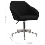 vidaXL Chaise pivotante de salle à manger Noir Tissu
