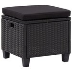 vidaXL Canapés de jardin 6 Pièces avec coussins Résine tressée Noir