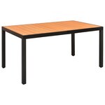 vidaXL Ensemble de salle à manger de jardin 7 Pièces Noir et marron