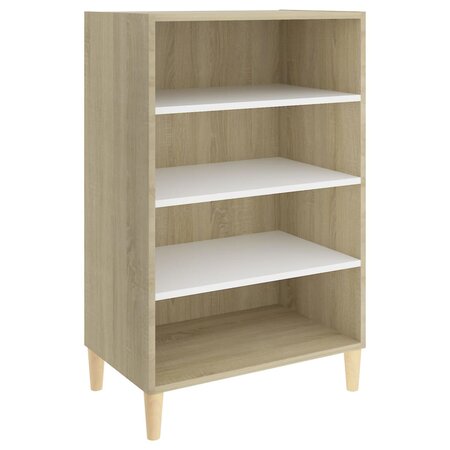 vidaXL Buffet Blanc et chêne sonoma 57x35x90 cm Aggloméré