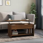 vidaXL Table basse Chêne marron 102x50x52 5 cm Bois d'ingénierie