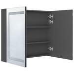 vidaXL Armoire de salle de bain à miroir LED gris 80x12x68 cm
