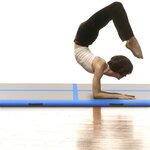 vidaXL Tapis gonflable de gymnastique avec pompe 700x100x10cm PVC Bleu