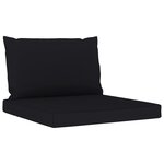 vidaXL Canapé de jardin 3 places avec coussins noir