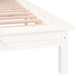 vidaXL Cadre de lit à LED blanc 120x200 cm bois massif