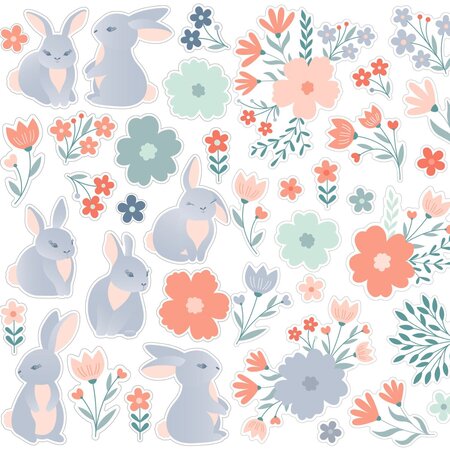 Lot stickers 3D oeufs / papillons
