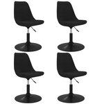 vidaXL Chaises à dîner pivotantes 4 Pièces Noir Velours