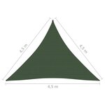 vidaXL Voile d'ombrage 160 g/m² Vert foncé 4 5x4 5x4 5 m PEHD