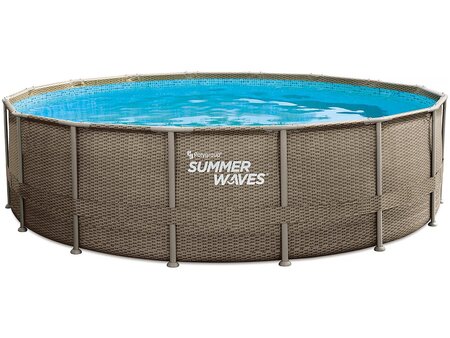 Piscine tubulaire "Elite" liner imprimé - Ø 4.88 x 1.22 m - avec filtration