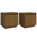 vidaXL Tables de chevet 2Pièces Marron miel 40x30x40cm Bois de pin solide