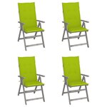 vidaXL Chaises inclinables de jardin 4 Pièces avec coussins Bois d'acacia