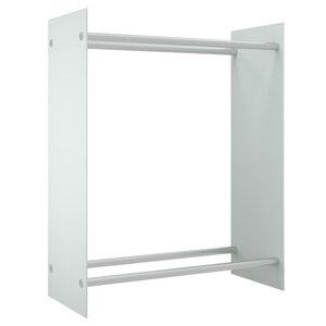 vidaXL Portant de bois de chauffage Blanc 80x35x100 cm Verre trempé