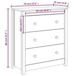 vidaXL Buffet Marron miel 70x35x80 cm Bois massif de pin