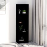 vidaXL Bibliothèque à 4 niveaux Noir 40x24x142 cm Aggloméré