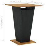 vidaXL Ensemble de bar de jardin 9 Pièces et coussins Résine tressée Noir