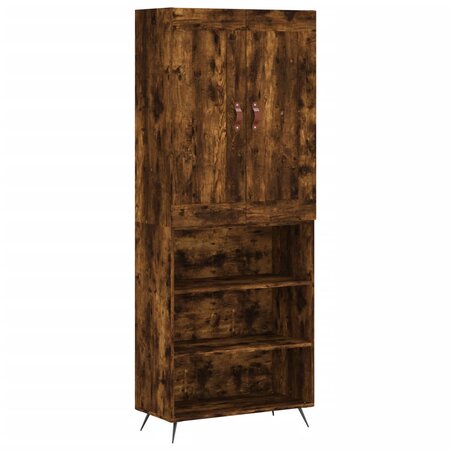 vidaXL Buffet haut Chêne fumé 69 5x34x180 cm Bois d'ingénierie