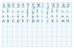Tableau souple pelliculé effaçable à sec 'Alphabet & Seyes recto verso' 80 x 120 cm BOUCHUT