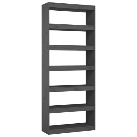 vidaXL Bibliothèque/Séparateur de pièce Gris 80x30x199 5 cm Pin solide