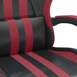 vidaXL Chaise de jeu pivotante repose-pied Noir bordeaux Similicuir