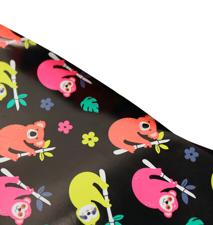 Lot de 50 Papier cadeau fluo Jungle 2 x 0 70m