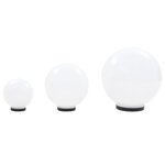 vidaXL Jeu de lampe boule à LED 3 Pièces PMMA sphérique 20/30/40 cm