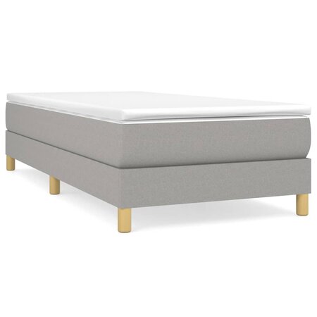 vidaXL Sommier à ressorts de lit Gris clair 90x200 cm Tissu