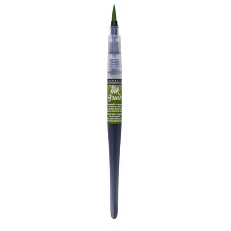 Pinceau a reservoir - ink brush - vert olive - sennelier