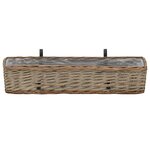 vidaXL Jardinières de balcon 2 Pièces Osier avec doublure de PE 80 cm