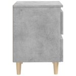 vidaXL Tables de chevet pieds en pin 2 Pièces Gris béton 40x35x50 cm