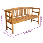 vidaXL Banc de jardin avec coussin 157 cm Bois d'acacia massif