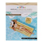 Matelas gonflable à paillettes dorées 181 cm