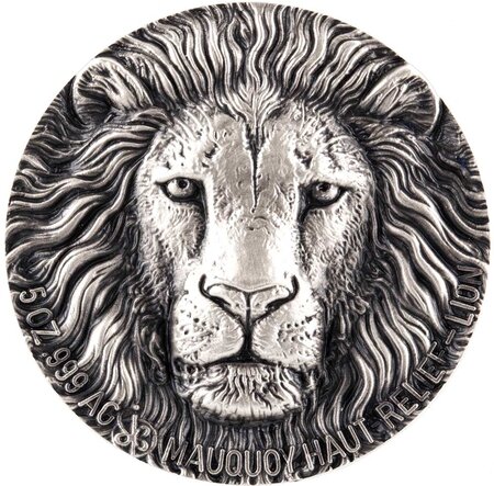 Pièce de monnaie en Argent 5000 Francs g 155.5 (5 oz) Millésime 2016 Big Five Mauquoy LION BIG FIVE