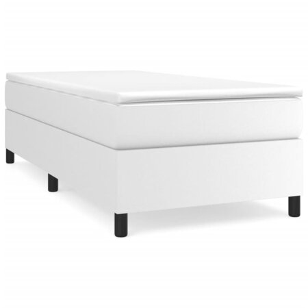 vidaXL Lit à sommier tapissier avec matelas Blanc 80x200 cm Similicuir