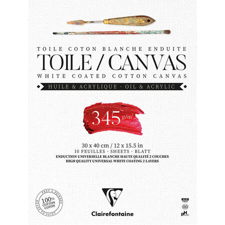Bloc toiles - fleur de lys - 30 x 40 cm - 10 feuilles - clairefontaine